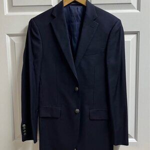 Hart Schaffer Marx Men’s Sports Blazer Jacket Dark Navy Blue Wool Size 36 R